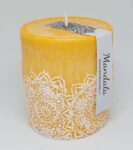 Dekorační svíčka Mandala oranžová