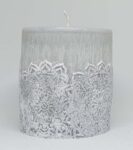 Dekorační svíčka Mandala šedá