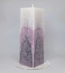 Svíčka bílá-růžová-šedá hranol