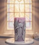 Velká svíčka tří andělů růžová