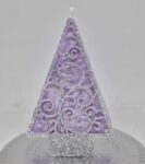 Vánoční svíčka zdobená stromek plochý fialová barva