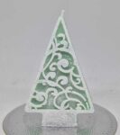Vánoční svíčka zdobená stromek plochý mentolová barva