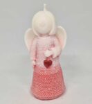 Anděl malý červený s kamínkem