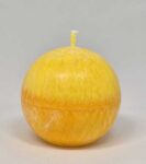 Svíčka koule 6 cm žlutá s oranžovou