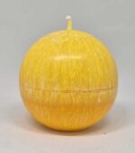 Svíčka koule 8 cm žlutá s oranžovou