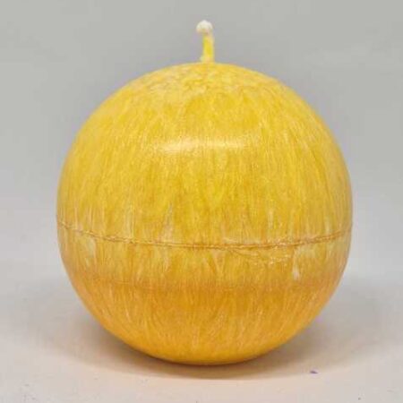 Svíčka koule 8 cm žlutá s oranžovou