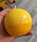 Svíčka koule 8 cm žlutá s oranžovou - Image 2