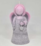 Anděl strážný se srdíčkem růžová a šedá