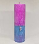Magická svíčka violet se zelenomodrou 22x7