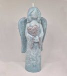 Anděl velký tyrkysový se stříbrným srdcem