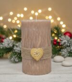 Skořicová harmonie - svíčka perníkové srdce