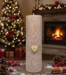 Skořicová harmonie - svíčka perníkové srdce vysoká