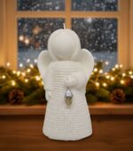 Svíčka anděl strážný bílý s lucernou