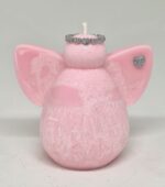 Svíčka anděl Nebeský strážce s dotekem zlata růžová - Obrázek 2