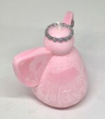 Svíčka anděl Nebeský strážce s dotekem zlata růžová - Obrázek 5